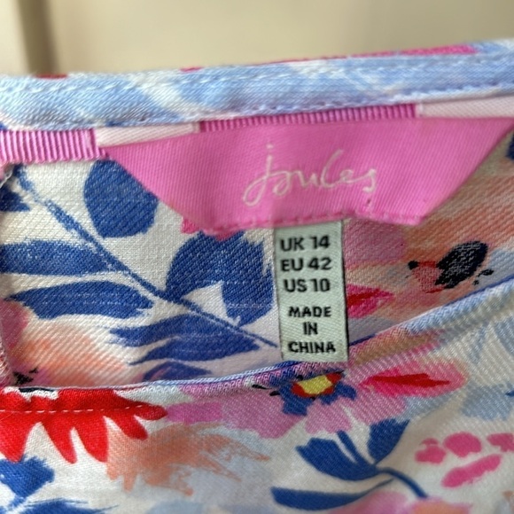 Joules Fiona Blue Posy Floral Midi Dress Size 10 - Picture 5 of 11